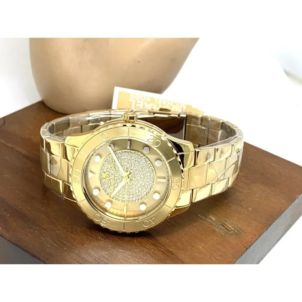 Michael Kors Women's Watch MK6911 Runway Quartz Crystals Gold Tone Steel 40mm